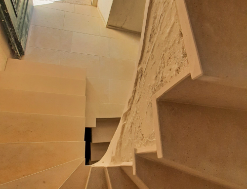 Réalisation d’un escaliers en pierre « Crema Champagne »